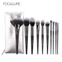 FOCALLURE ชุดแปรงแต่งหน้า ระดับมืออาชีพ ใช้งานได้หลากหลาย อุปกรณ์แต่งหน้า 10 ชิ้นชุด