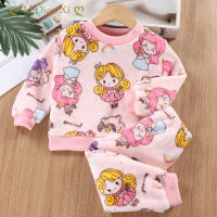 New Autumn Winter Kids Thick Warm Flannel Pajama Sets Baby Boys Girls Cartoon Long Sleeve O-neck Clothing Sets Sleepwear Pyjamas