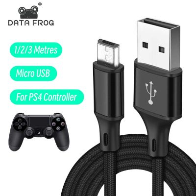 DATA FROG 1M 2M 3M Charging Data Cable For PS4 Controller USB Charger Cable For PS4 Gampad Joystick Game Accessories