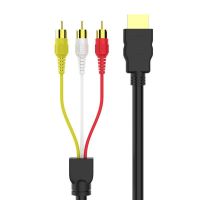 【big-discount】 HDMI ตัวผู้เป็น3 RCA ออดิโอวิดีโอ AV สายแปลง HDMI เป็นวิดีโอและเสียงสำหรับระบบโฮมเธียเตอร์ HDTV