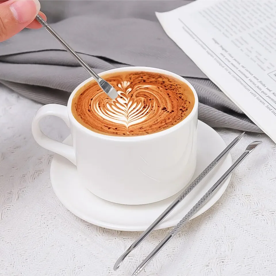5Pcs Stainless Steel Coffee Art Pen Coffee Stitch Barista Cappuccino  Espresso Coffee Decorating Latte Art Pen Fancy Cafe Tool