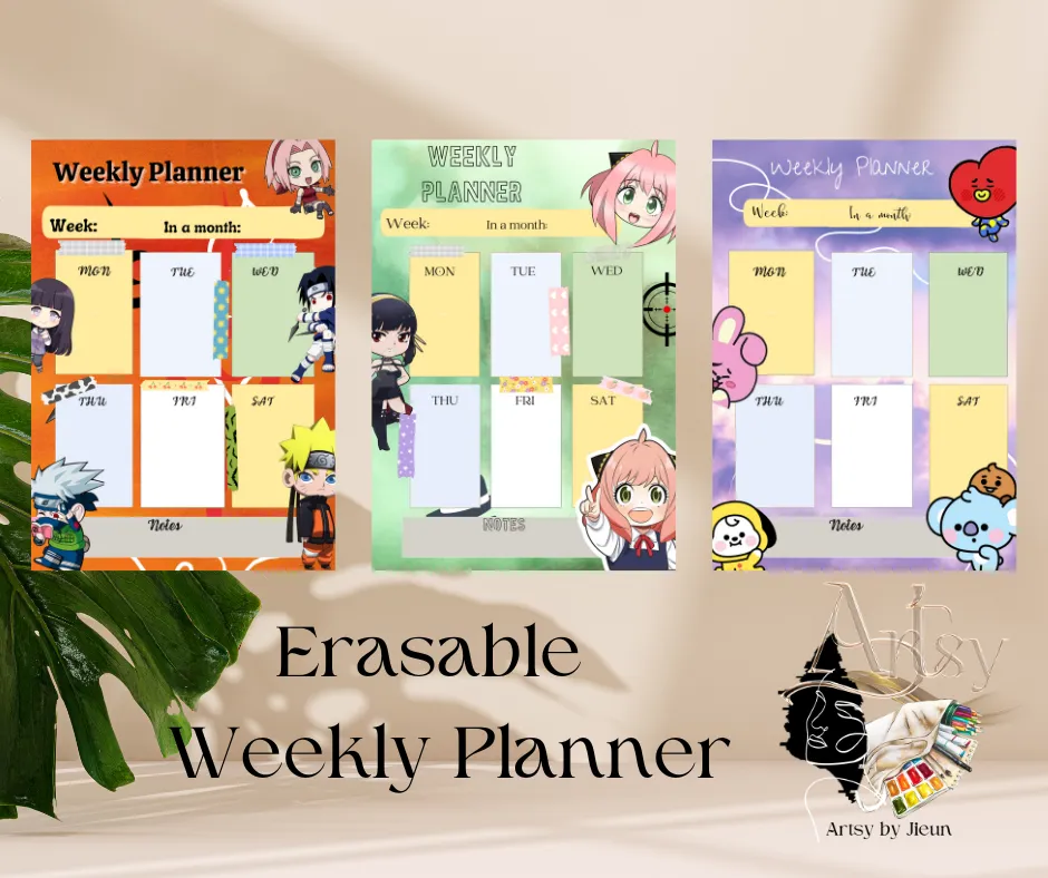 Weekly Planner - Anime ( Laminated) | Lazada PH