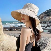 Summer Wide Brim Womens Sun Hat With Neck Protector And Sunshade For Outdoor Cycling Trip Big-Brimmed Fishermans Hat