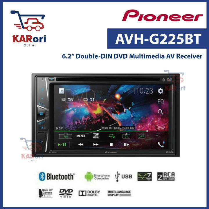 PIONEER AVHG225BT 6.2" WVGA Touchscreen Display DVD , Bluetooth® , USB