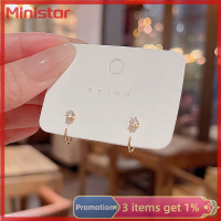 Ministar ต่างหูตุ้มหูคริสตัล1คู่เครื่องประดับ MODE Korea ผู้หญิงเครื่องประดับที่สง่างามสำหรับเด็กผู้หญิงปาร์ตี้ต่างหูเครื่องประดับ