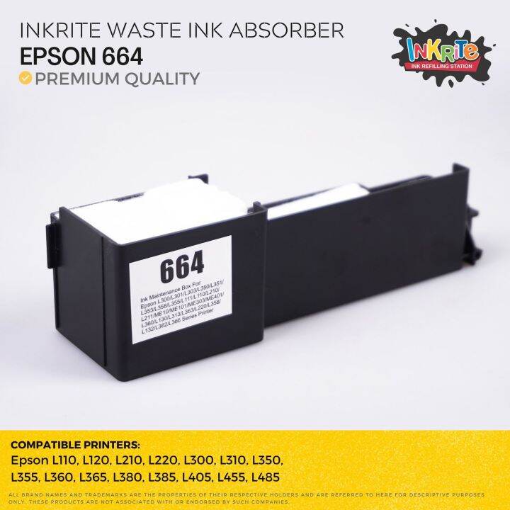 Inkrite 664 Waste Ink Tank Sponge Pad for L110 L120 L121 L210 L211 L220 L130 L360 L380 L383 L385