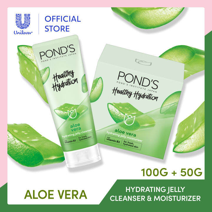 [BUNDLE OF 2] Pond's Hydrating Jelly Aloe Vera Facial Wash 100g and