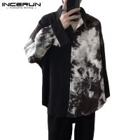 ☈✵ 2075 Incerun เสื้อเชิ้ตแฟชั่น สําหรับผู้ชาย แขนยาว ลายแพชเวิร์ค