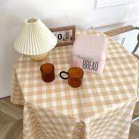 INS Plaid Tablecloth Retro Desk Cover Student Dormitory Rectangular Desk Mat Fresh Checkered Table Protector Room Decor식탁매트