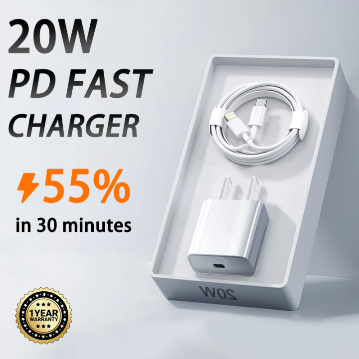 20W PD Fast Charger Lightning Charger USB TypeC Charging Cable for