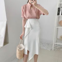 Summer Women High Waist Irregular Bodycon Skirts Women Casual Solid Straight Skirts Elegant Mujer Faldas Jupe Femme Midi Skirt