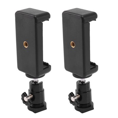 2X 2 in 1 Clip Holder 360 Ball Head Hot Shoe Adapter Mount Fit for Dslr Slr Camera