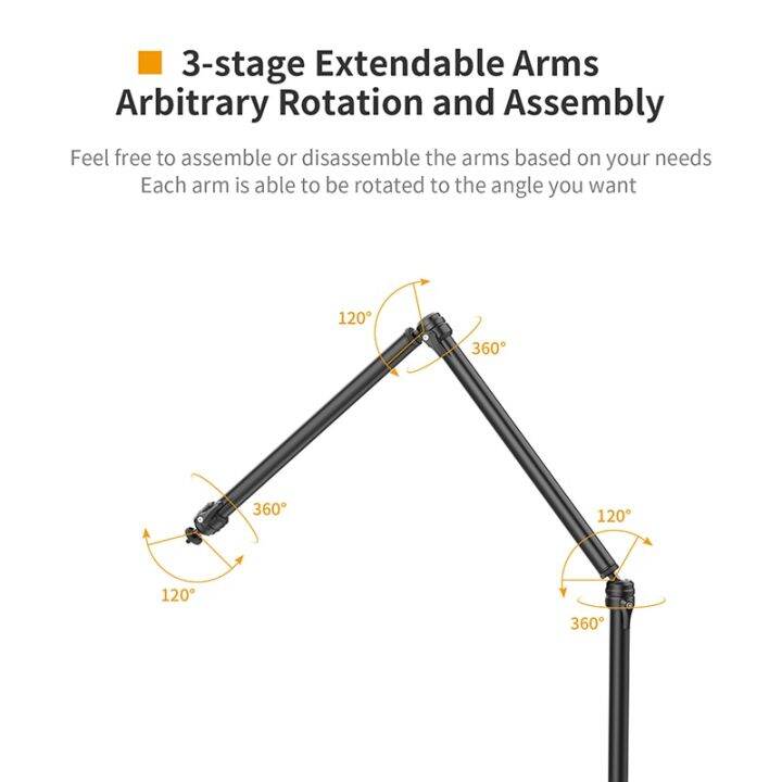 vijim-ls08-desktop-streaming-flexible-arm-extension-pole-stick-bracket-broadcast-boom-arm-desk-lights-stick-removable-ballhead