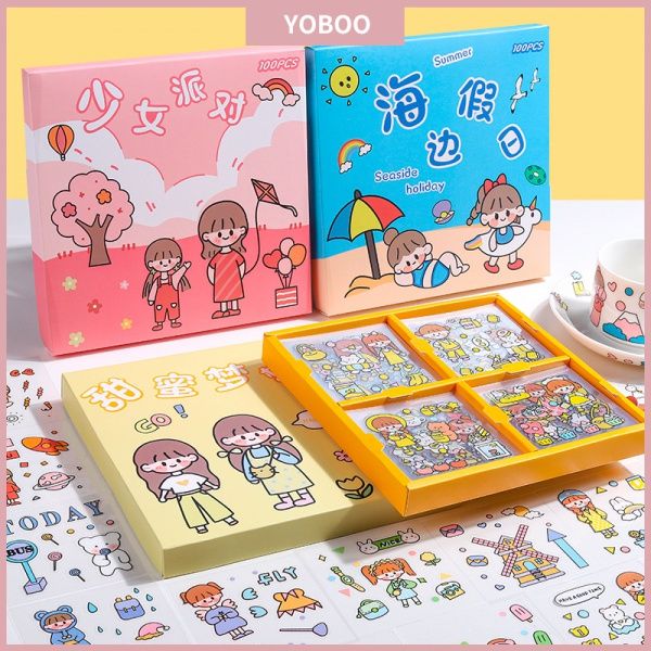 【现货速发】100 Sheets Pocket Stickers Handbook Set Decorative Hand book ...