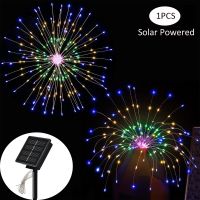 LED Solar Fireworks Lights Outdoor Dandelion Solar Lamp Christmas Garden Landscape Decoration Holiday Lighting New Year 2023