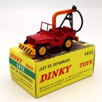 【Customizable】 Atlas Dinky 1412 Jeep De Depannage รถบรรทุกโมเดล Diecast สีแดงคอลเลกชันรถ