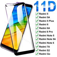 (Bishop Belle)11D ป้องกันกระจกสำหรับ Xiaomi Redmi 5 Plus 5A 6 6A 7A S2 Go กระจกนิรภัยหน้าจอ Protector Redmi หมายเหตุ5 5A 6 Pro ฟิล์มแก้ว