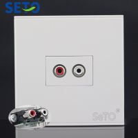 SeTo 86 Type One Port Red &amp; White Audio Connector Panel Wall Plate Socket Keystone Faceplate