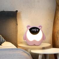 Cute Bear Bedside Alarm Clock Night Light RGB Wake Up Lights Motion Sensor Music Lamp For Kids Gifts Baby Children Bedroom Decor