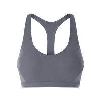 2021SHINBENE RACERBACK Sexy V-neck Fitness Sports Bra Top Women Plain Padded Naked Feel Workout Gym Bras Athletic Brassiere XS-XL