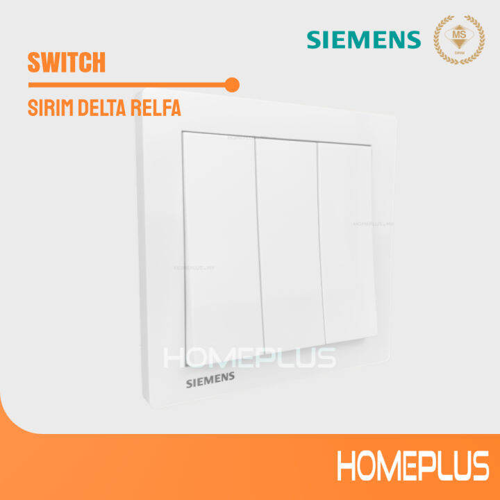 Siemens Big 3 Gang 1 Way 2 Way Switch Button SIRIM Soket Suis Elektrik ...