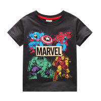 เสื้อผ้าเด็กฤดูร้อนรุ่นใหม่ เด็กชาย Marvel T เสื้อ สไตล์แบรนด์แฟชั่นยุโรปและอเมริกา เสื้อผ้าเด็กผ้าฝ้ายแขนสั้น ผู้ผลิต