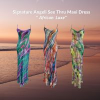 African Luxe Signature Angeli Seethru Dress ( Savana Sunset / Freesize ) | FIDUCIA BANGKOK