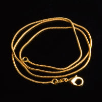 10pcLot Fashion 1MM Snake chains Necklace women Gold color choker Necklaces For Jewelry in Bulk 16 18 20 22 24 26 28 30 inches