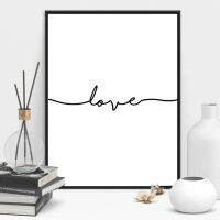 Simple Love การพิมพ์โปสเตอร์ศิลปะผ้าใบภาพวาดที่ทันสมัย Home Wall DecorNordic ภาษาอังกฤษง่ายปากกาที่เรียบง่ายตัวอักษร Love Study Room ห้องนั่งเล่นภาพวาดตกแต่งห้องนอนภาพวาดหลัก P224