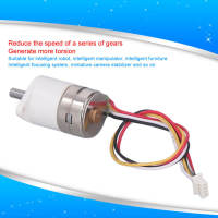 Micro Stepper Motor Brushless แรงบิดสูงเกียร์ไฟฟ้าความเร็วต่ำ DC 12V 2 เฟส 4 Wire Metal Gear