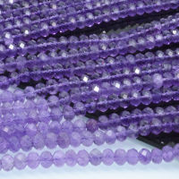 Natural Light Clean Amethyst Faceted Rone Beads 8mm-8.2mm, Thickness About 6mm