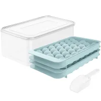 Round Ice Cube Tray with Lid Ice Maker Mold Ice Cube Tray Round Ice-Cube Ice Box