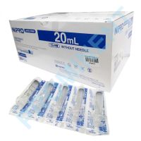 NIPRO DISPOSABLE SYRINGE 20 ml 1 box / 50 pcs ป้อนยา ล้างจมูก ให้อาหาร กระบอกฉีดยา ผ่านผิวหนัง ไม่มีหัวเข็มฉีดยา