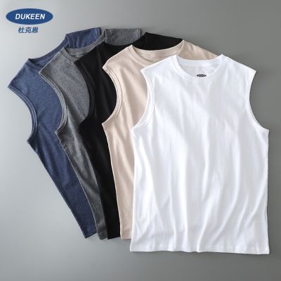 original American heavy waistcoat vest mens outer wear summer Xinjiang cotton solid color fitness sports white sleeveless t-shirt for men and women