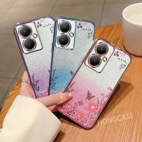 เคสสำหรับ Vivo Y27 4G VivoY27 Y 27 2023ชุบสวนลับเคสโทรศัพท์ไล่ระดับสีแววที่ชัดเจนฝาครอบป้องกันการตกหล่นแวววาว