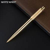 Luxury ball pen Platinum Golden Slender body school Carved pattern Business office Medium nib Ballpoint Pens New Pens