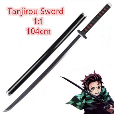 104Cm Kimetsu No Yaiba Sword Weapon Demon Slayer Kamado Tanjirou Cosplay Sword 1:1 Anime Ninja Knife PU Toy