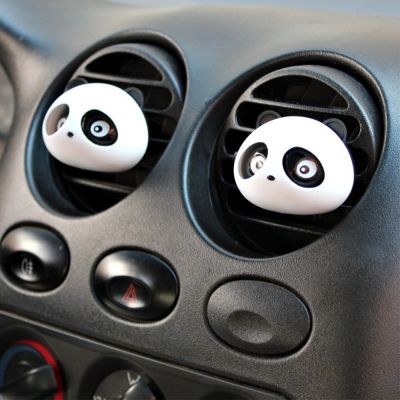 【DT】  hot2pcs Cute Car Styling Panda Car Perfumes Solid Air Freshener Auto Air Conditioning Vent Flavoring In Car Accessories