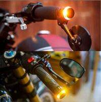 ไฟเลี้ยวLEDแต่งปลายแฮนด์รถมอเตอร์ไซค์ ไฟสีขาว-ส้ม LED ไฟเลี้ยวปลายแฮนด์ Handle Bar Turn Signal Light เท่ๆ 1คู่