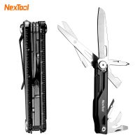 Nextool 12 In 1 EDC Multitool กรรไกรแบบพับได้กระเป๋ามีดไขควงที่มีความปลอดภัยล็อคกลางแจ้งเครื่องมือแบบพกพาอยู่รอด