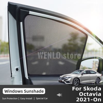 hot【DT】 Skoda Octavia NX3 2021 2022 2023 Magnetic Car Sunshade Front Rear Windshield Frame Curtain Side Window