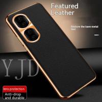 เคส YJD สำหรับ Honor 90 Pro เคสโทรศัพท์กันกระแทกบางเฉียบหนังชุบด้วยไฟฟ้า