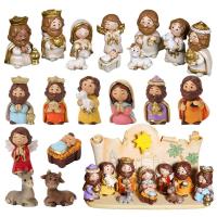 Nativity Sets For Christmas 10pcs Resin Manger Scene Ornaments Jesus Figurines Sets With Virgin Mary Figures Nativity Statue
