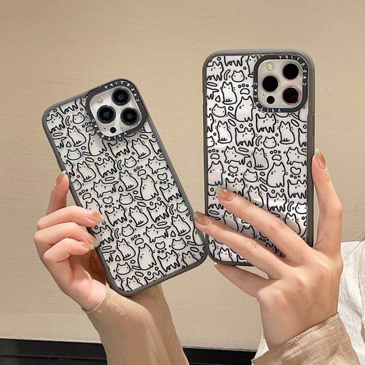 casetify-เคสโทรศัพท์อะคริลิคแข็ง-ผิวด้าน-กันกระแทก-ลายแมว-สําหรับ-iphone14-13-12-11-pro-max