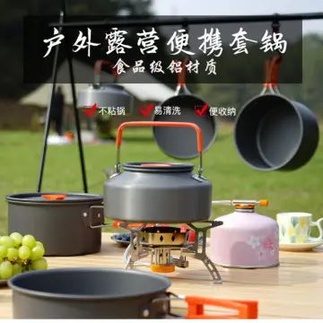 Portable Camping Cookware Cooking Set with Folding Pot, Water Bottle and  Pans Set with Mesh Bag for Outdoor Backpacking, Hiking, Picnic - China Camping  Cooking Set and Cookware Set price