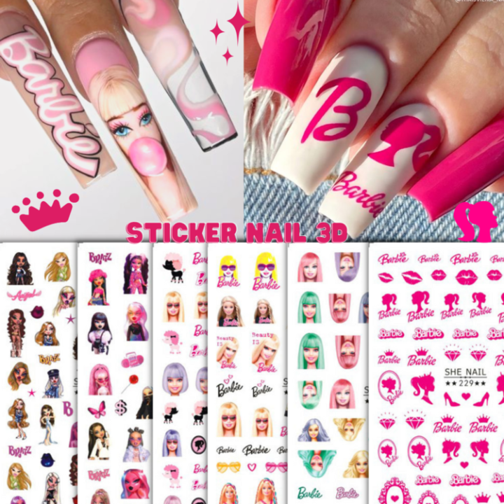 Sticker Nail 3D | Barbie Mới 2023 | Trang Trí Móng Tay | Lazada.vn