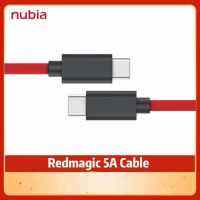 Original ZTE Nubia RedMagic 5A สายเคเบิลข้อมูลเกม1M Red Magic 5A สายเคเบิล USB Type-C เป็น USB Type-C สายวันที่แบบคู่ Type-C สายชาร์จเร็ว Nubia สีแดง Magic 5G สายชาร์จแฟลช