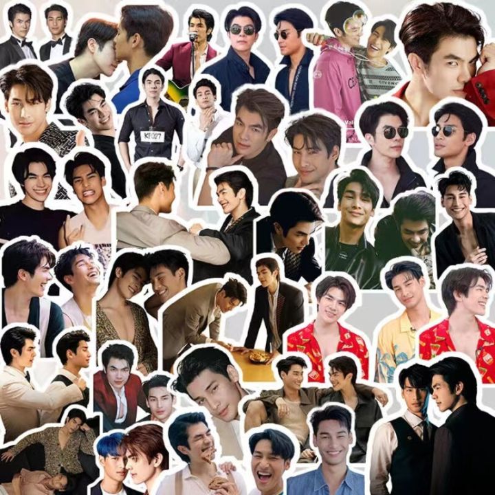 56pc-set-mileapo-hd-poster-stickers-thai-tv-kinnporsche-the-series-drama-stills-hand-account-materials-mobile-phone-diy-sticker