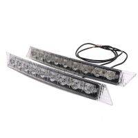 2X9รถ LED DRL ขับรถไฟเดย์ไลท์กลางวันแสงสีขาวและไฟเลี้ยวสีเหลือง