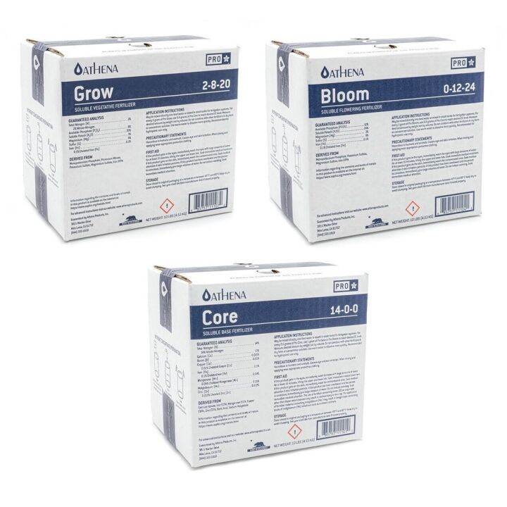 ปุ๋ย-athena-set-pro-line-grow-core-bloom-สำหรับทำใบ-ทำดอก-และ-สารอาหารพื้นฐาน-ซองแท้-2-5-10-25-lb-ปุ๋ยusaของแท้100